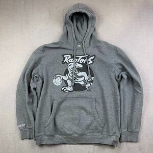 Mitchell & Ness Toronto Raptors Mens Sweater XL Gray Hoodie Pullover Basketball